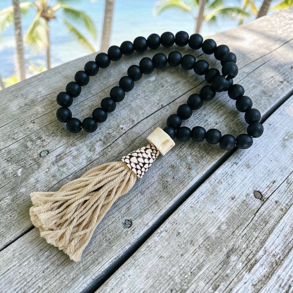 Conus Shell Beaded Tassel, Large  Wall Hanging, Boho Decor, Beach House Decor